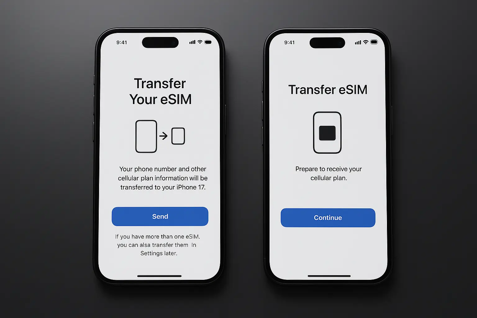 Transferring eSIM on iPhone 17